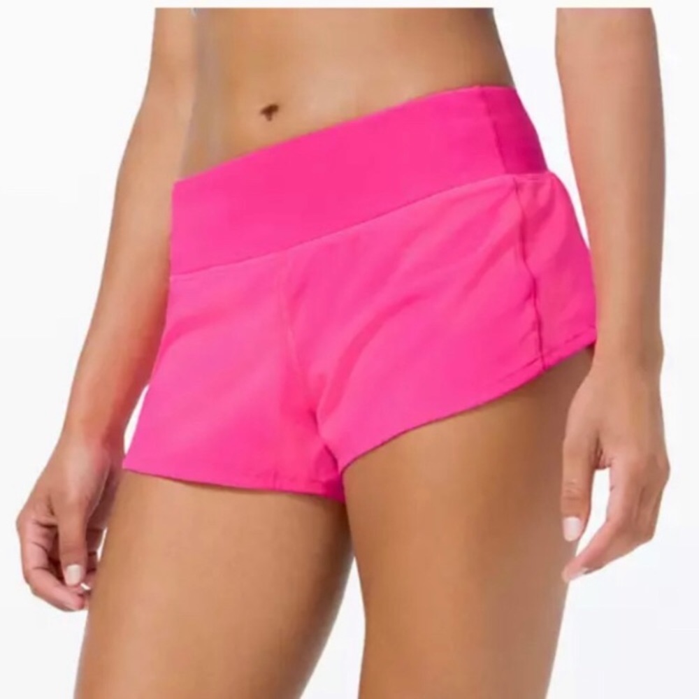 Lululemon Pink Highlight Speed Up 4” Size 6